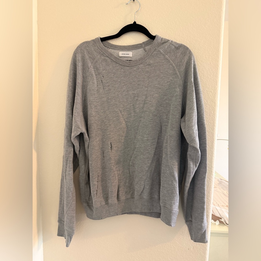 Anine Bing  Light Gray Crewneck Sweater